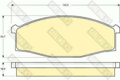 6131179 GIRLING Комплект тормозных колодок, дисковый тормоз