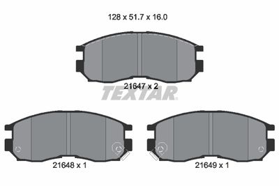 2164701 TEXTAR Комплект тормозных колодок, дисковый тормоз