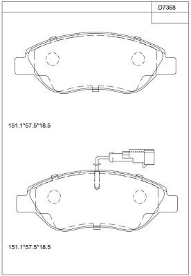 KD7368 ASIMCO Комплект тормозных колодок, дисковый тормоз