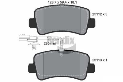 BPD1026 BENDIX Braking Комплект тормозных колодок, дисковый тормоз