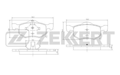 BS1671 ZEKKERT Комплект тормозных колодок, дисковый тормоз