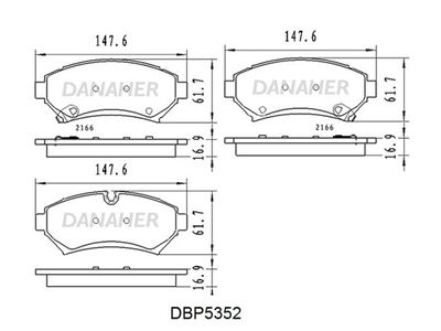 DBP5352 DANAHER Комплект тормозных колодок, дисковый тормоз
