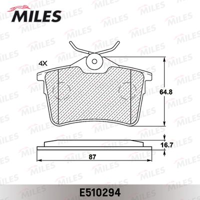 E510294 MILES Комплект тормозных колодок, дисковый тормоз