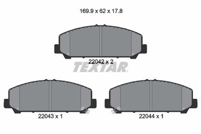 2204201 TEXTAR Комплект тормозных колодок, дисковый тормоз