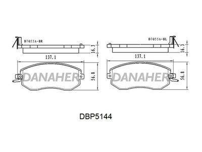 DBP5144 DANAHER Комплект тормозных колодок, дисковый тормоз