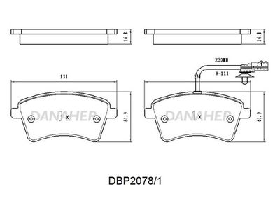 DBP20781 DANAHER Комплект тормозных колодок, дисковый тормоз