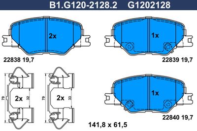 B1G12021282 GALFER Комплект тормозных колодок, дисковый тормоз