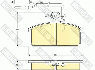 6104171 GIRLING Комплект тормозных колодок, дисковый тормоз