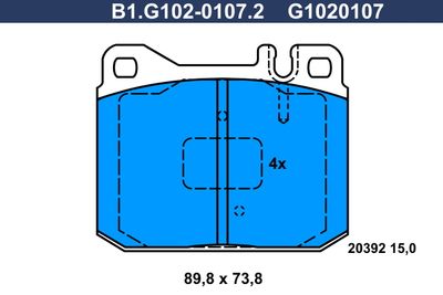 B1G10201072 GALFER Комплект тормозных колодок, дисковый тормоз