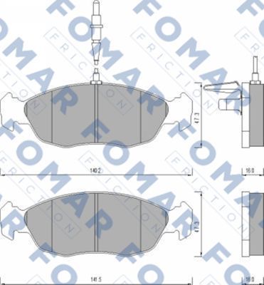FO475881 FOMAR Friction Комплект тормозных колодок, дисковый тормоз