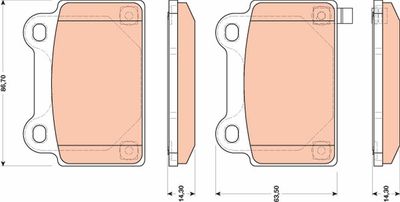 GDB3488 TRW Комплект тормозных колодок, дисковый тормоз