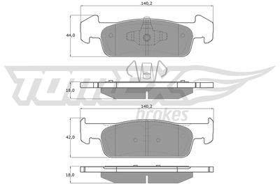 TX1862 TOMEX Brakes Комплект тормозных колодок, дисковый тормоз