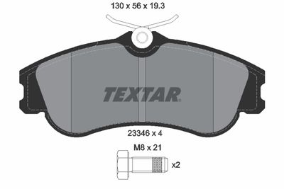 2334602 TEXTAR Комплект тормозных колодок, дисковый тормоз