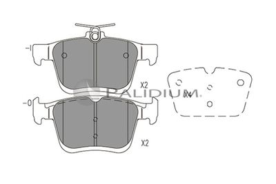 P11537 ASHUKI by Palidium Комплект тормозных колодок, дисковый тормоз