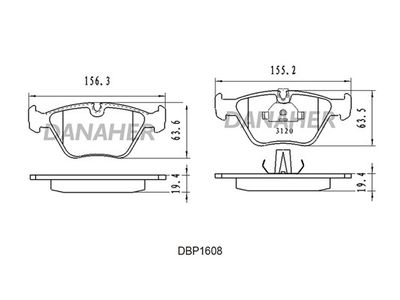 DBP1608 DANAHER Комплект тормозных колодок, дисковый тормоз