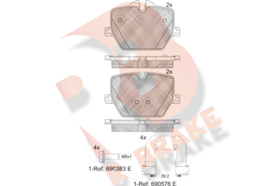 RB2386 R BRAKE Комплект тормозных колодок, дисковый тормоз
