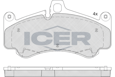 182359 ICER Комплект тормозных колодок, дисковый тормоз