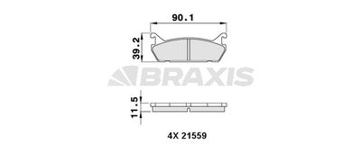 AA0296 BRAXIS Комплект тормозных колодок, дисковый тормоз