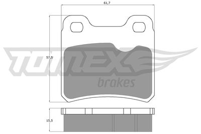 TX1349 TOMEX Brakes Комплект тормозных колодок, дисковый тормоз