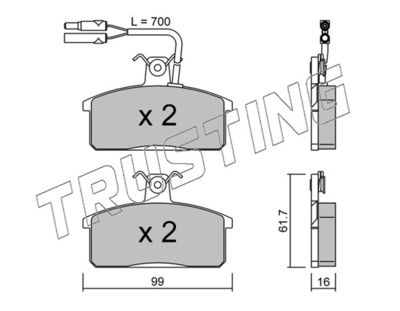 0281 TRUSTING Комплект тормозных колодок, дисковый тормоз