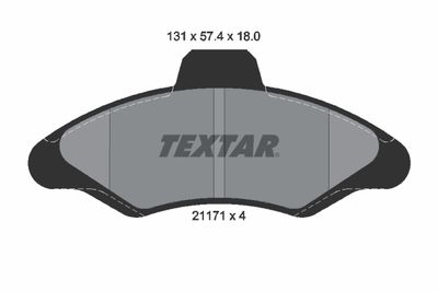 2117105 TEXTAR Комплект тормозных колодок, дисковый тормоз