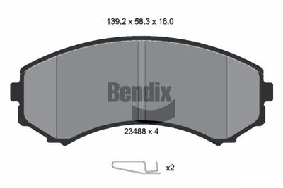 BPD1346 BENDIX Braking Комплект тормозных колодок, дисковый тормоз