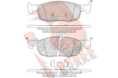 RB2435 R BRAKE Комплект тормозных колодок, дисковый тормоз