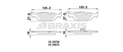 AA0361 BRAXIS Комплект тормозных колодок, дисковый тормоз