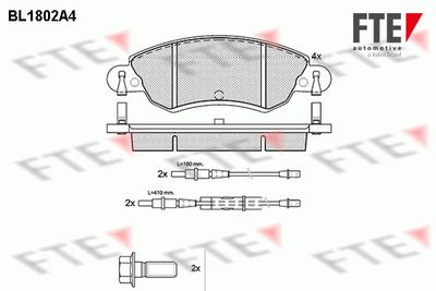 BL1802A4 FTE Комплект тормозных колодок, дисковый тормоз