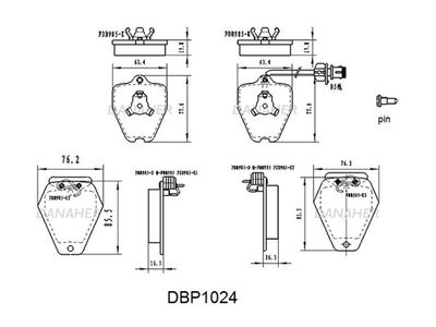 DBP1024 DANAHER Комплект тормозных колодок, дисковый тормоз