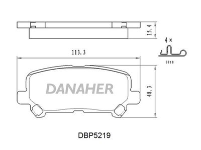 DBP5219 DANAHER Комплект тормозных колодок, дисковый тормоз