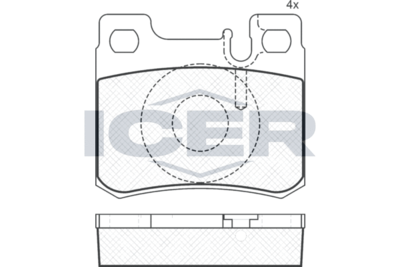 180974 ICER Комплект тормозных колодок, дисковый тормоз