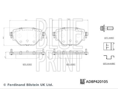 ADBP420105 BLUE PRINT Комплект тормозных колодок, дисковый тормоз