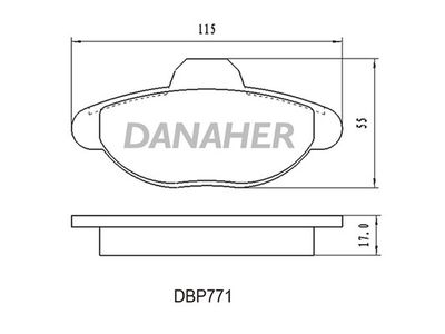 DBP771 DANAHER Комплект тормозных колодок, дисковый тормоз