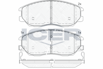 181714 ICER Комплект тормозных колодок, дисковый тормоз