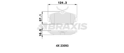 AA0095 BRAXIS Комплект тормозных колодок, дисковый тормоз
