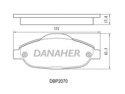 DBP2070 DANAHER Комплект тормозных колодок, дисковый тормоз