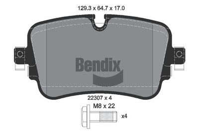 BPD1562 BENDIX Braking Комплект тормозных колодок, дисковый тормоз