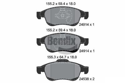 BPD1009 BENDIX Braking Комплект тормозных колодок, дисковый тормоз