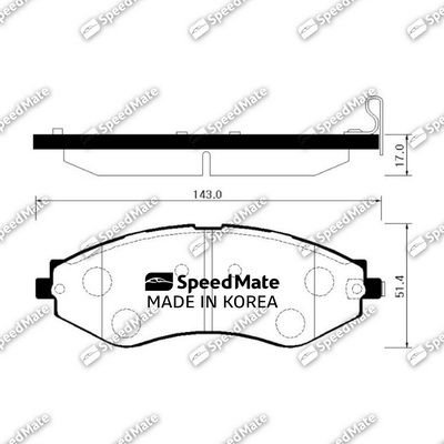 SMBPG014 SpeedMate Комплект тормозных колодок, дисковый тормоз