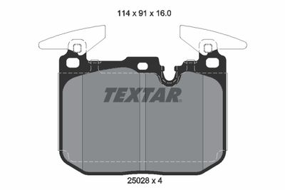 2502807 TEXTAR Комплект тормозных колодок, дисковый тормоз