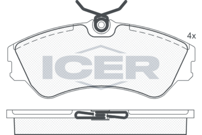 140881 ICER Комплект тормозных колодок, дисковый тормоз