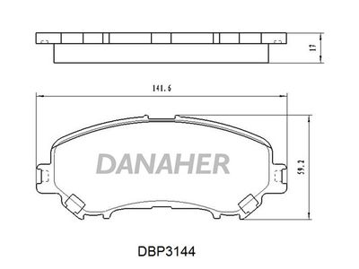 DBP3144 DANAHER Комплект тормозных колодок, дисковый тормоз