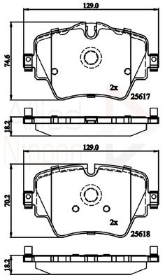 ADB02319 COMLINE Комплект тормозных колодок, дисковый тормоз