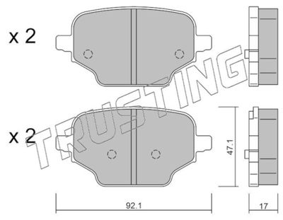 12450 TRUSTING Комплект тормозных колодок, дисковый тормоз