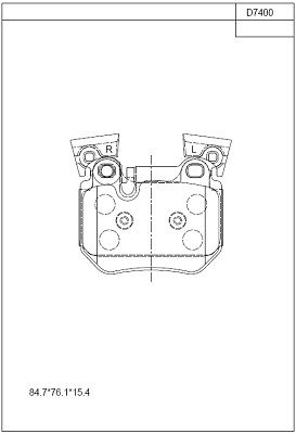 KD7400 ASIMCO Комплект тормозных колодок, дисковый тормоз