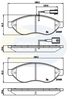 CBP12227 COMLINE Комплект тормозных колодок, дисковый тормоз
