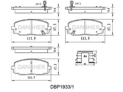 DBP19331 DANAHER Комплект тормозных колодок, дисковый тормоз