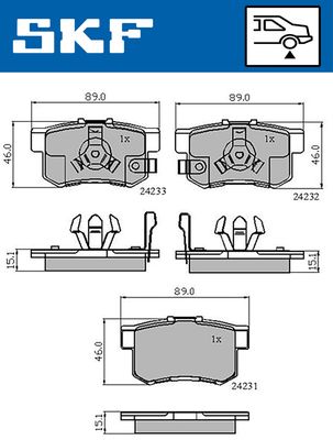 VKBP90397A SKF Комплект тормозных колодок, дисковый тормоз