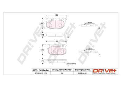 DP1010101238 Dr!ve+ Комплект тормозных колодок, дисковый тормоз